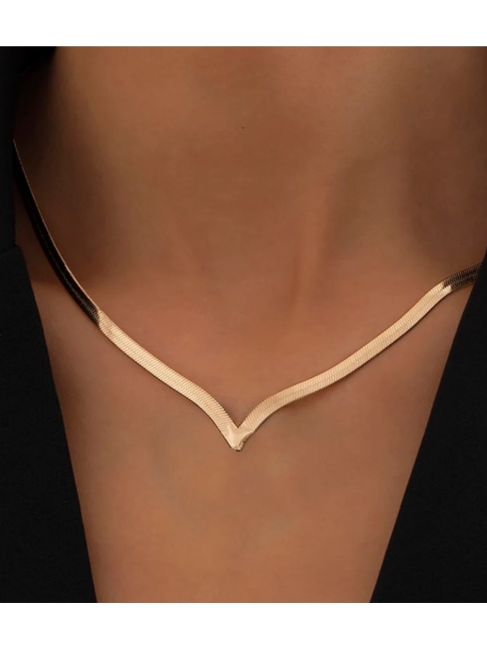 Madewell brand minimalist chain arrow stack herringbone copper choker neckace